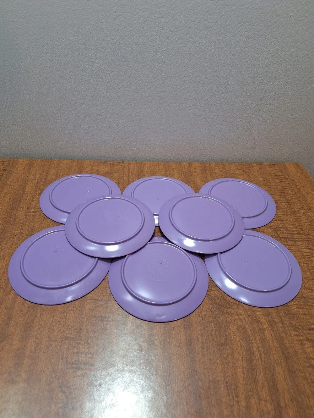 Vtg MCM Retro Purple Lilac Melmac Melamine 16 Pieces 8 Bowls 8 Dessert Plates